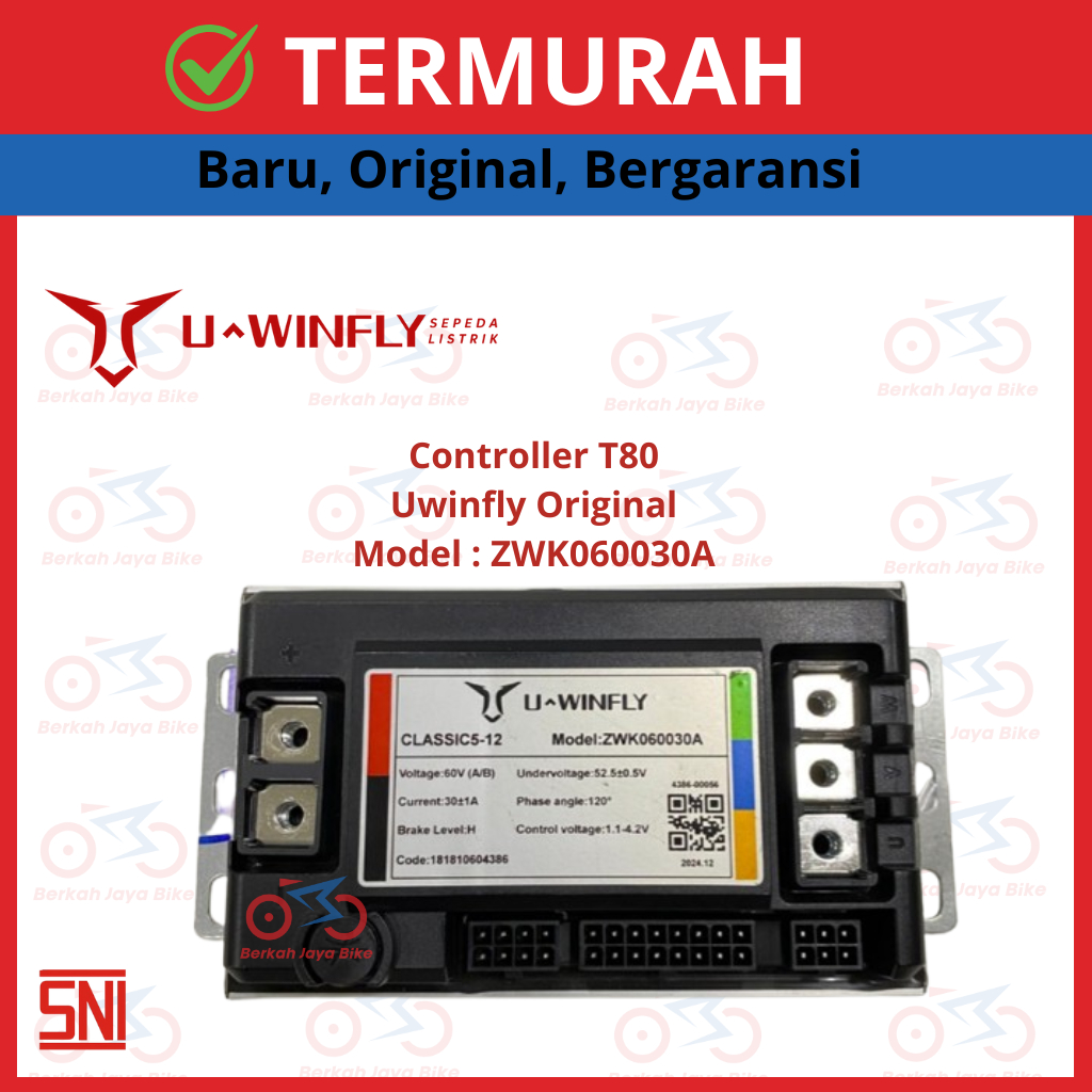 Controller / Kontroller  Sepeda Motor Listrik Uwinfly T80 Original Model ZWK060030A