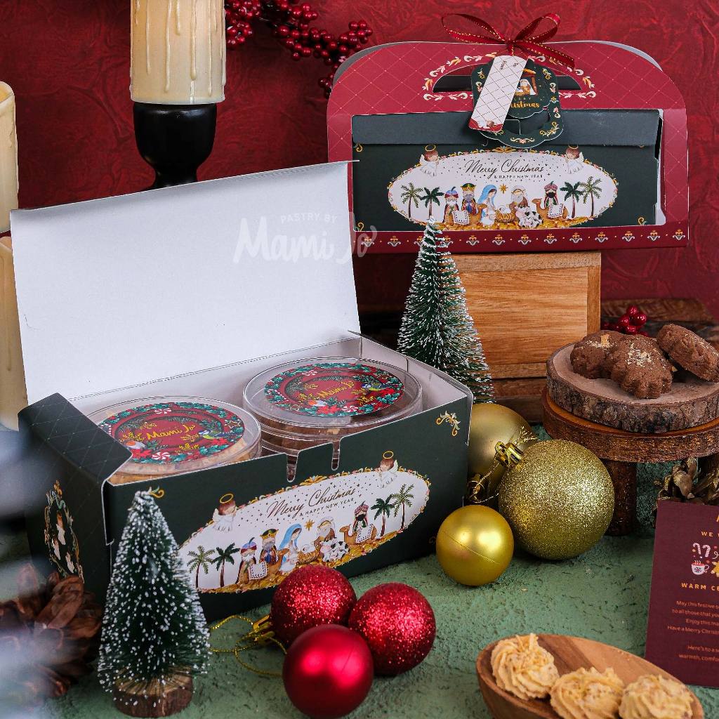 FESTIVE DELIGHT  - Hampers Parcel Nastar Sagu Keju Kastengel Keju Edam Cookies Wisman Natal Christma