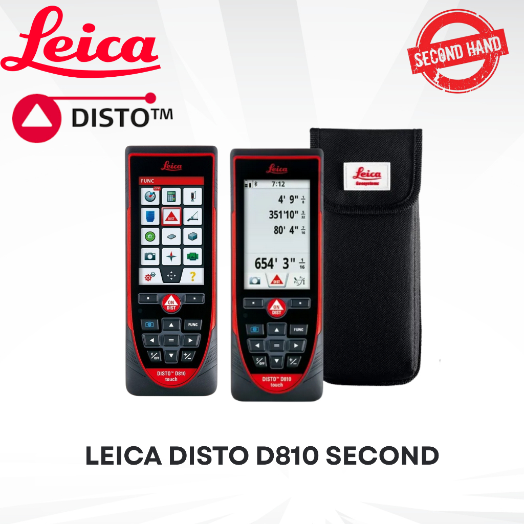 Laser Meter Leica Disto D810 Touch Second / Disto Meter Leica D810 250m Bekas Komplit Original