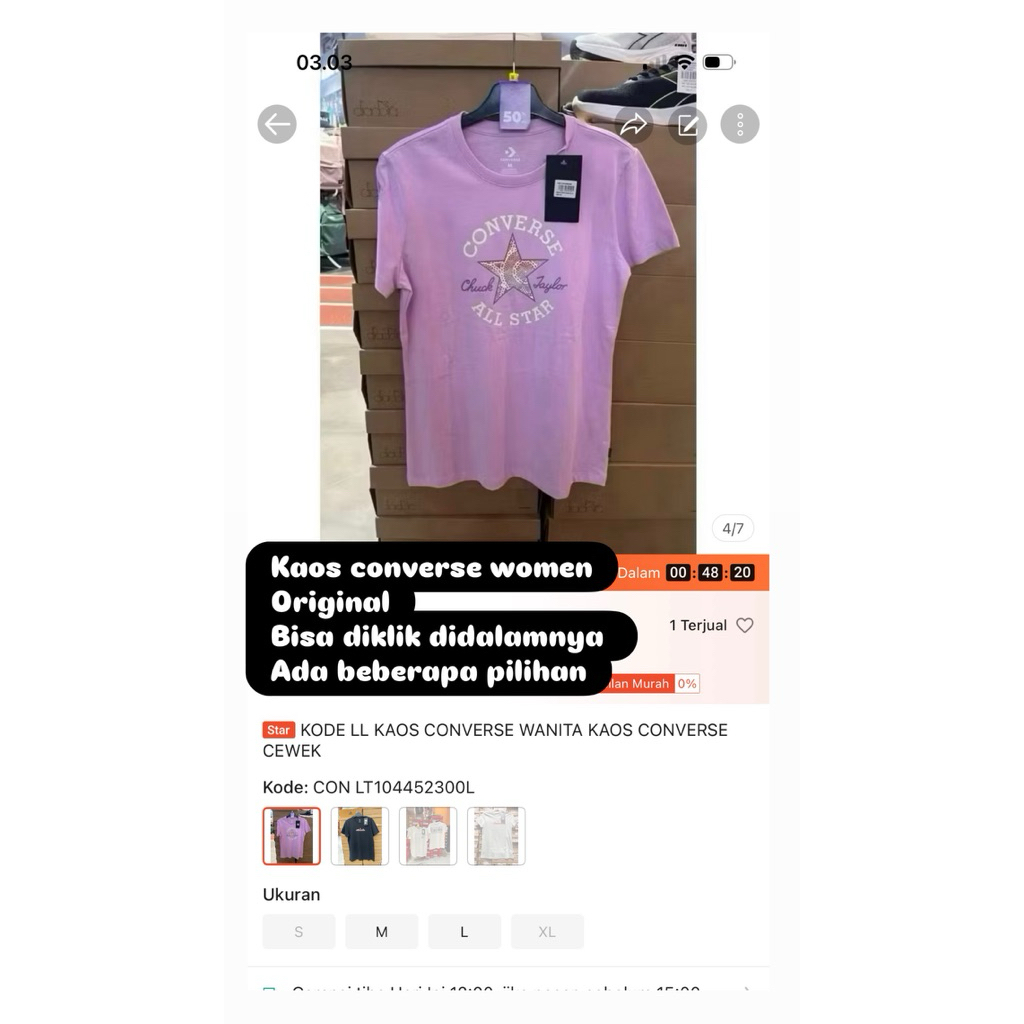 KODE LL KAOS CONVERSE WANITA KAOS CONVERSE CEWEK