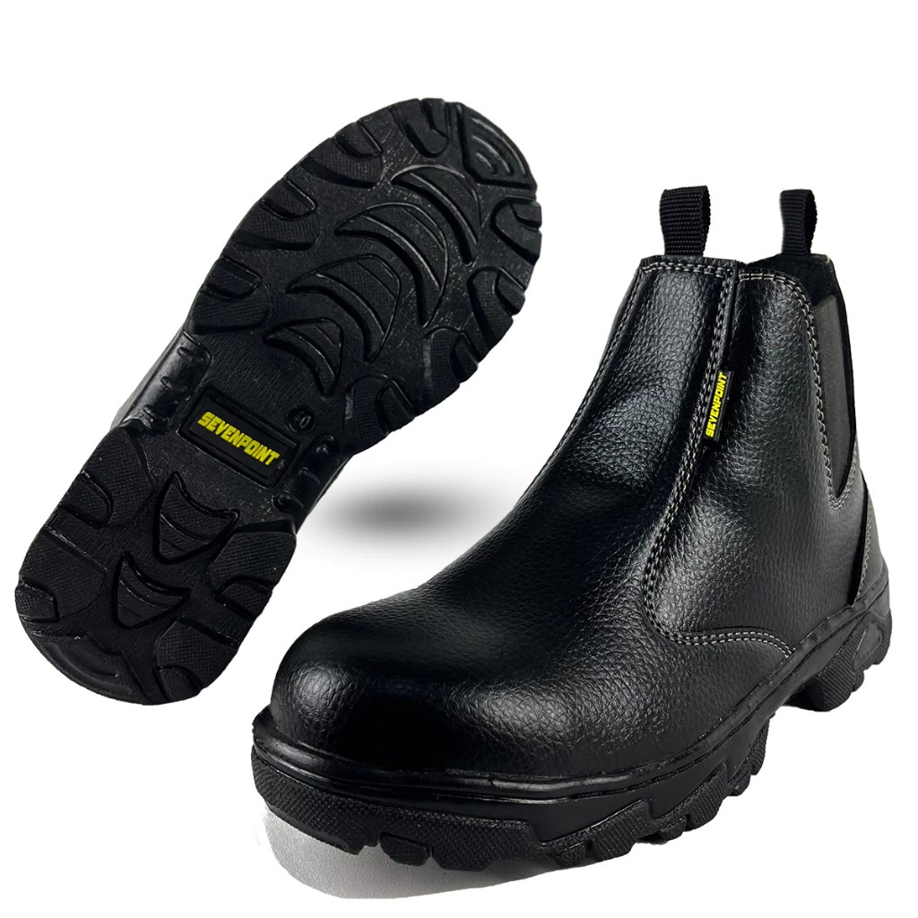 SEVENPOINT Sepatu Safety Ujung Besi Kokoh Dan Nyaman Anti Slip Pria Wanita Safety Tanpa Tali