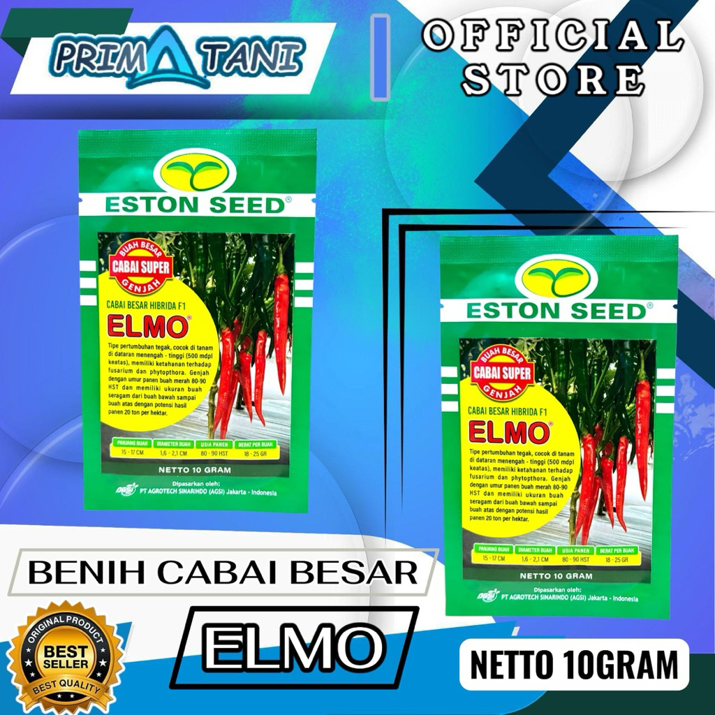 Benih Cabai Besar Hibrida F1 ELMO - 10gram - Cabai Buah Besar,Cabai Super Genjah
