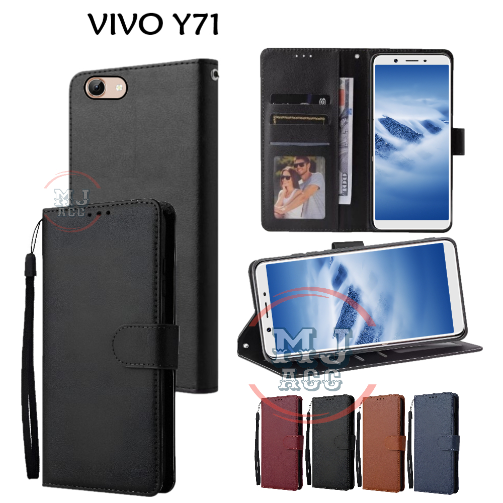 FlipCase Vivo Y71 Leather Case Wallet Premium Casing Dompet Hp Cover Ponsel