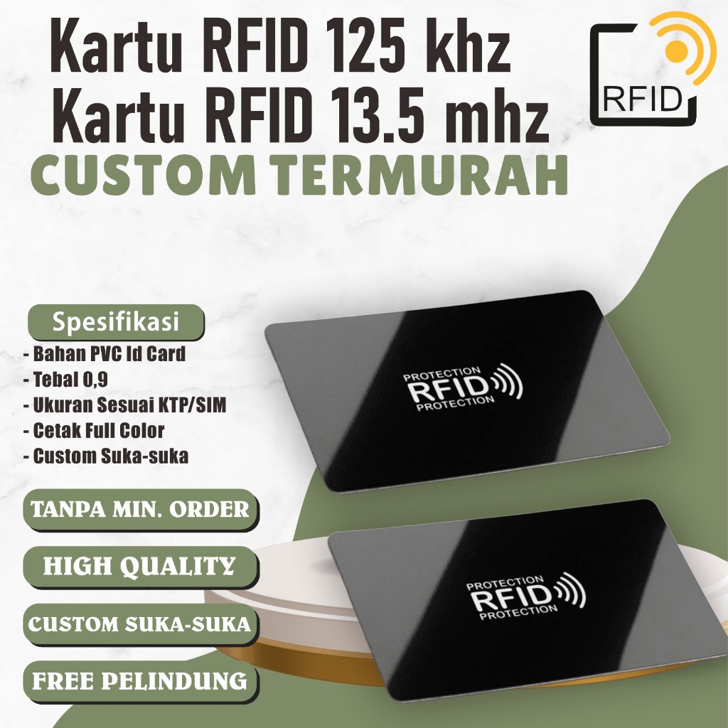 Cetak kartu RFID Mifare 13.56Mhz / Proximity 125Khz / Smartcard/ CETAK ID CARD RFID / CETAK KARTU RF