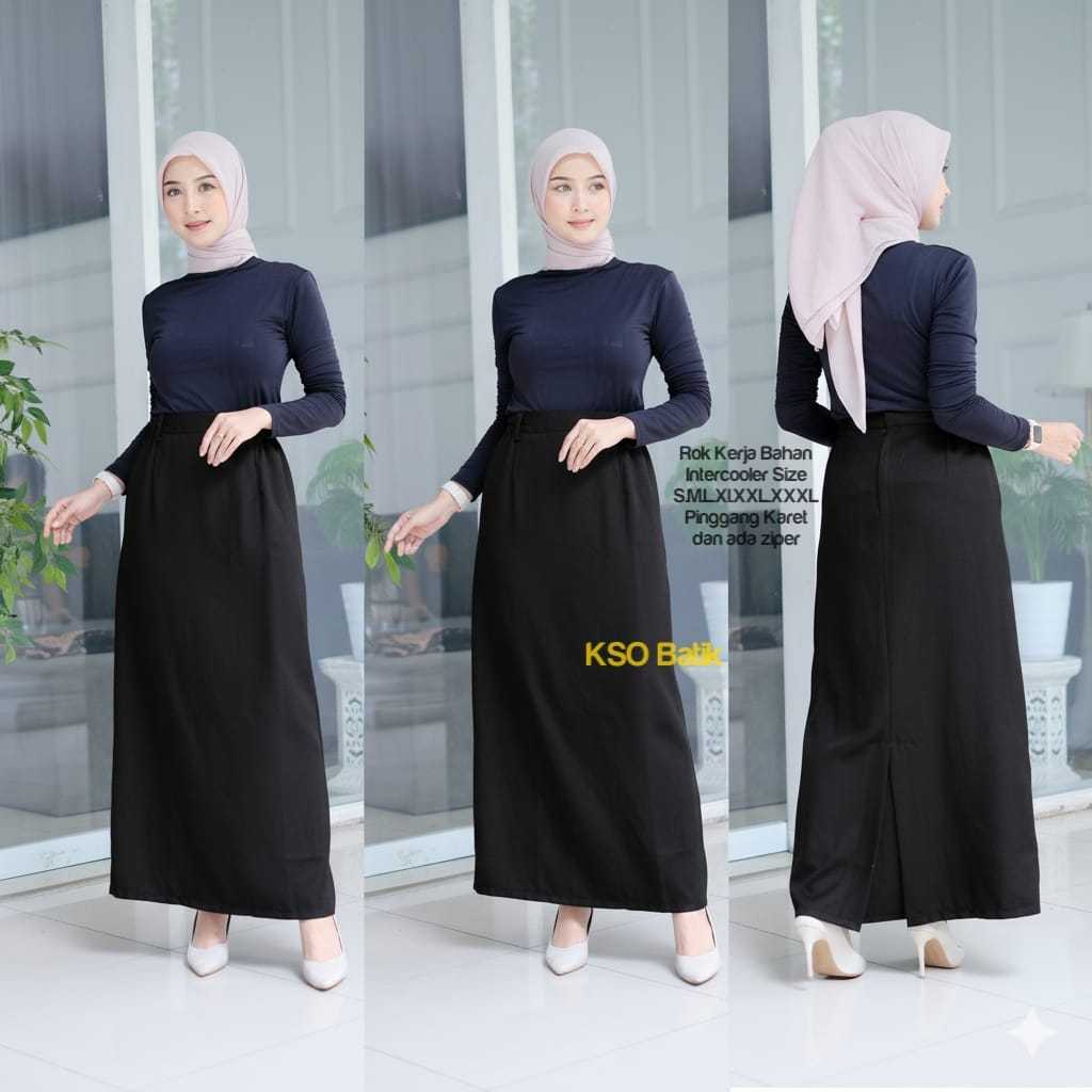 Rok Kerja Warna Hitam / Rok PNS Asn pppk / ROK SPAN HITAM
