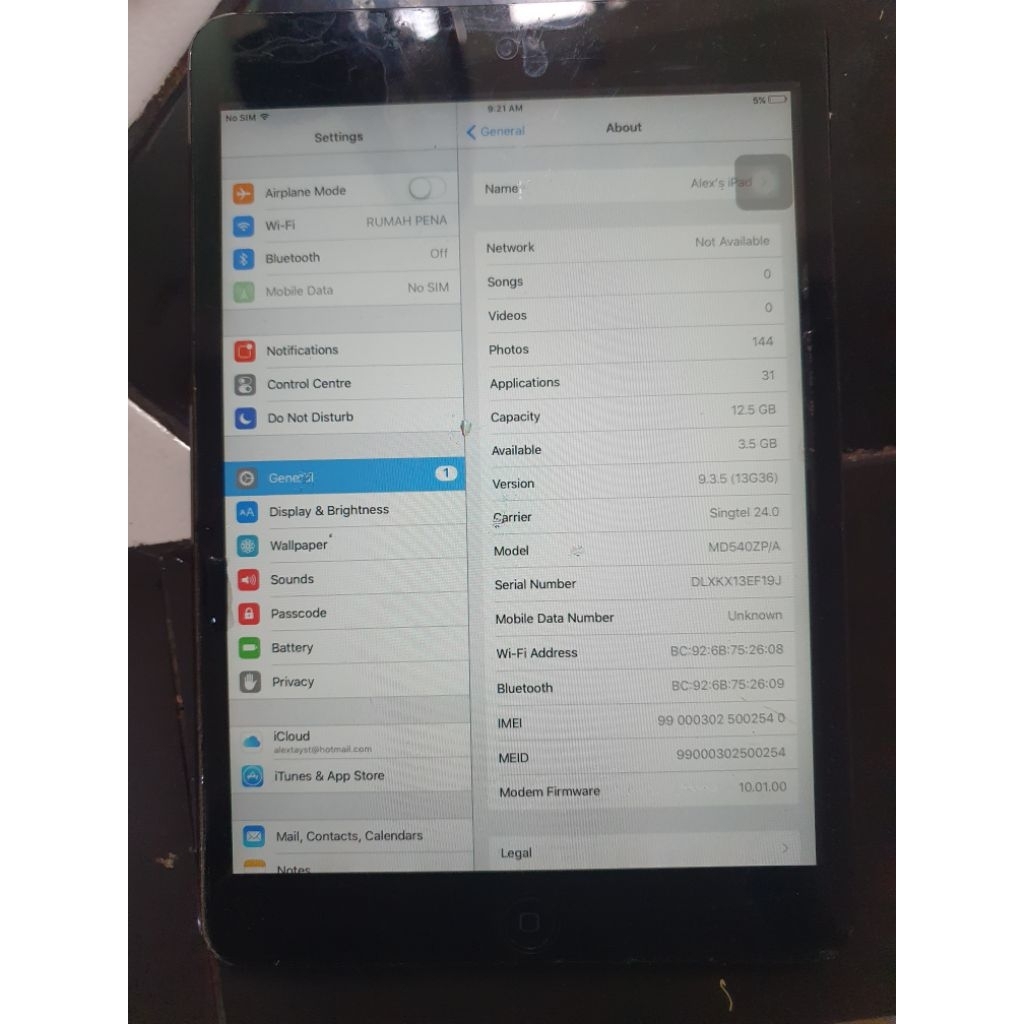 LCD Baterai Mesin Ipad Mini 1 16 GB