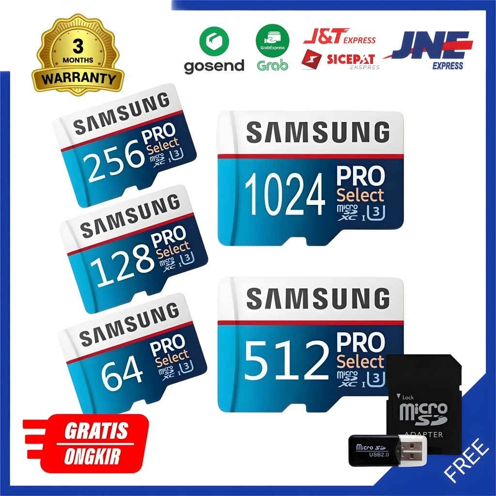 Kartu Memori PRO Select MicroSD 128GB 256GB 512GB 1TB High Speed 130 - 160MB/s Untuk Kamera DSLR CCT