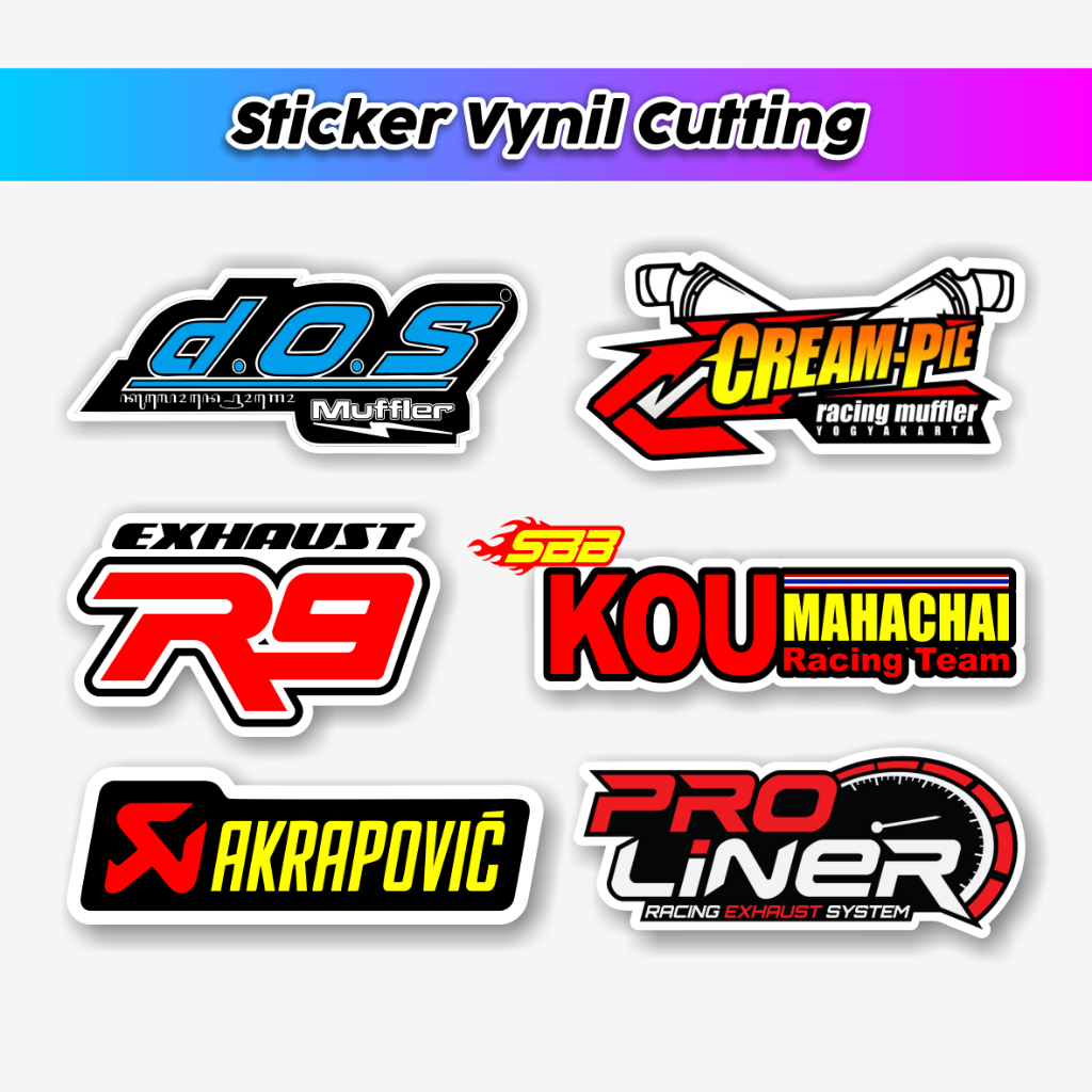Stiker Vynil Sponsor Motor Anti Air DOS Stiker Laptop HP Sound Balap Blitar