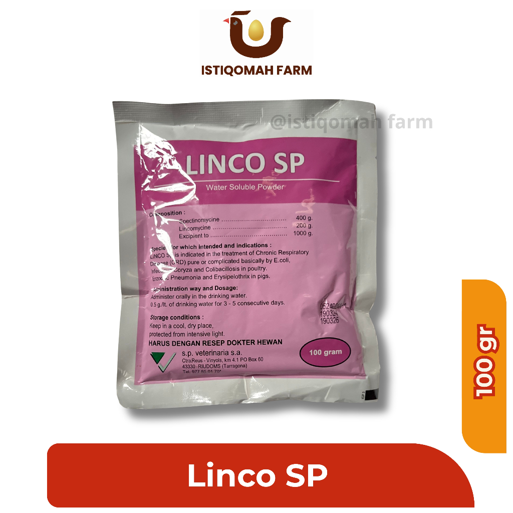 ISTIQOMAH FARM Linco SP Premix Obat Ayam CRD Ngorok Pilek Sakit Ampuh Kombinasi Coli Coryza Serbuk W