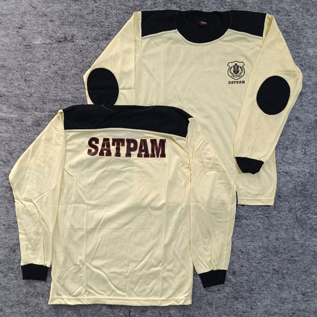 Kaos Panjang Satpam Krem Bantalan / Kaos Satpam Panjang Krem / Kaos Satpam