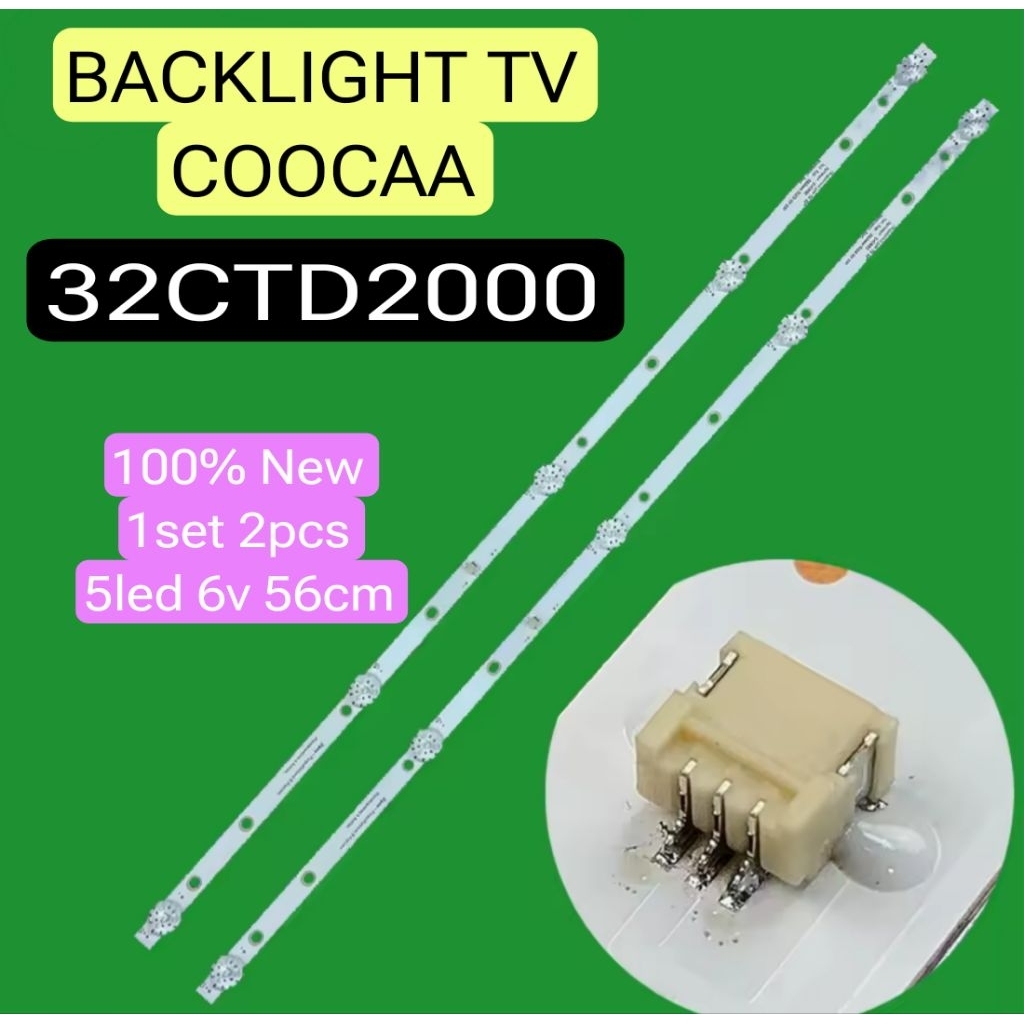 LAMPU LED BACKLIGHT BL TV COOCAA 32CTD2000 5LED 6V