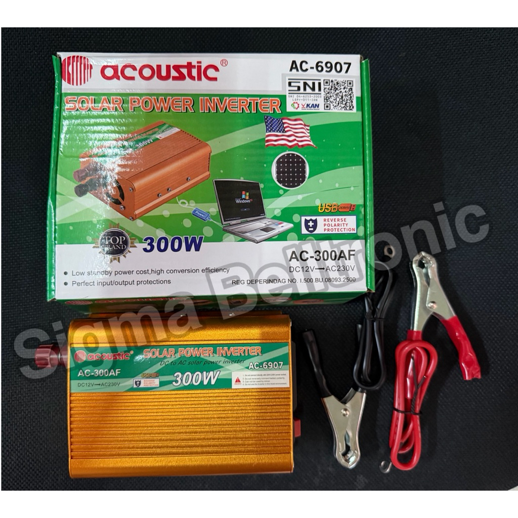 Power inverter Acoustic 300 watt + USB. DC ke AC