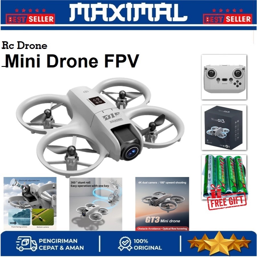 Drone GT3 / i1 PRO FPV Camera 180° HD Sensor Anti Nabrak Drone Toys Hobby Mainan