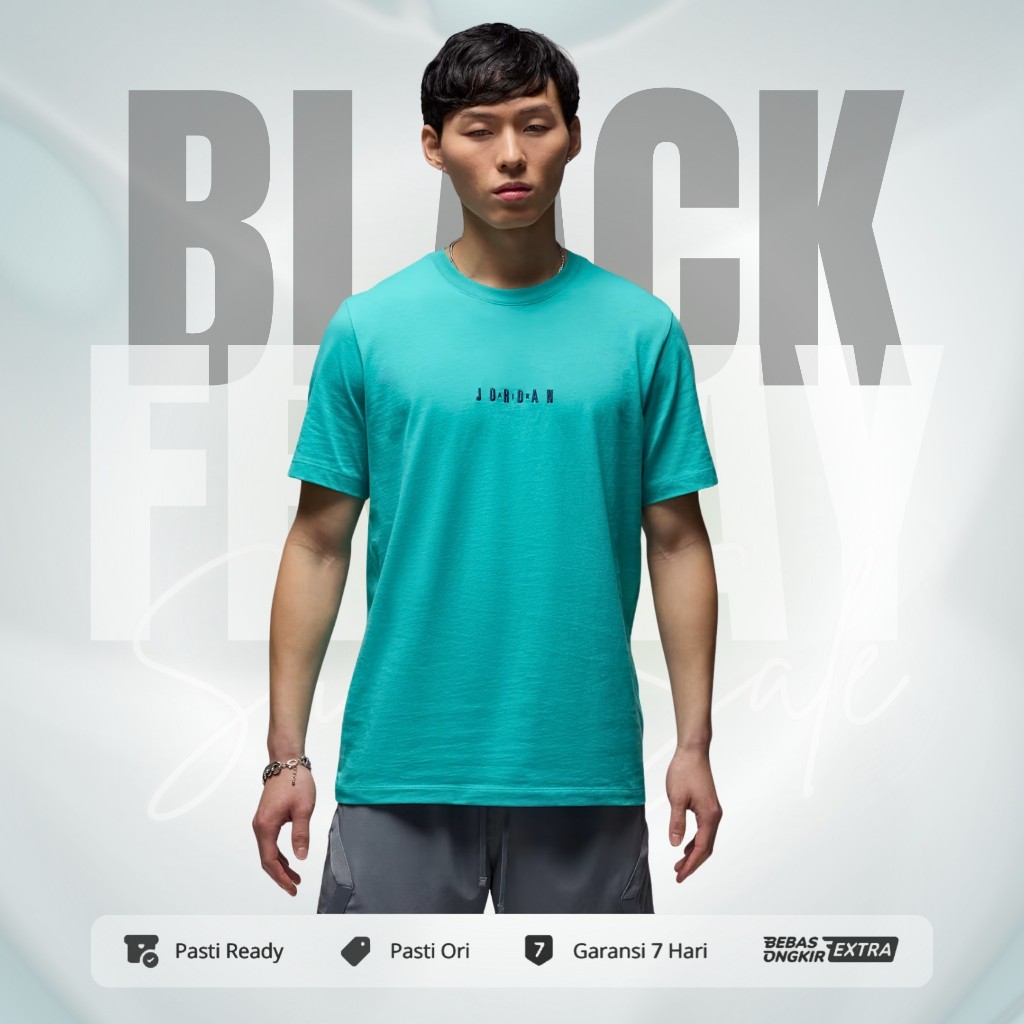 Nike Kaos Original Pria Jordan Air Essentials Graphic Tee - Washed Teal DM3182