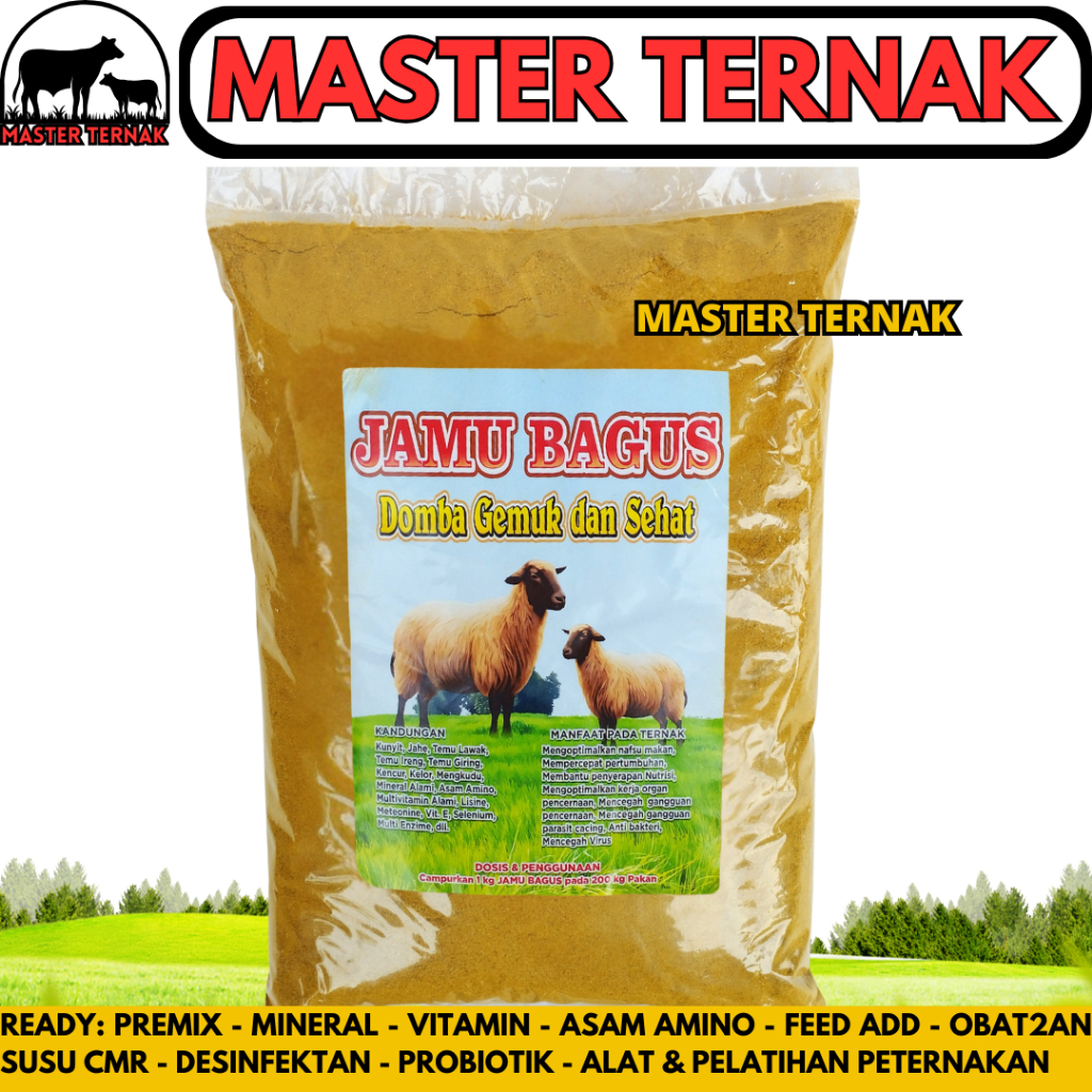 JAMU BAGUS 1 KG - HGP Jamu Ternak Meningkatkan Nafsu Makan & Kesehatan Sapi Kambing Domba