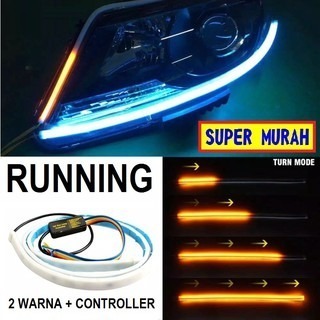 LED ALIS RUNNING 2 WARNA 30CM + MODUL Drl Fleksibel 30cm 30 Cm Motor Mobil senja kota kabut Sein Wat