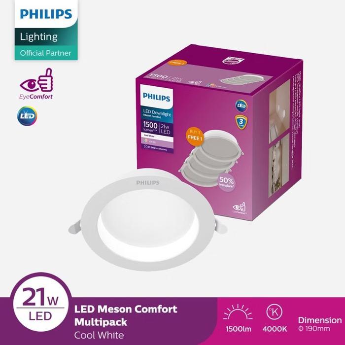 Philips Lampu Downlight LED Meson Comfrot Multipack 5.5 7 9 13 17 21 24 Watt 4000K 6500K Downlight P