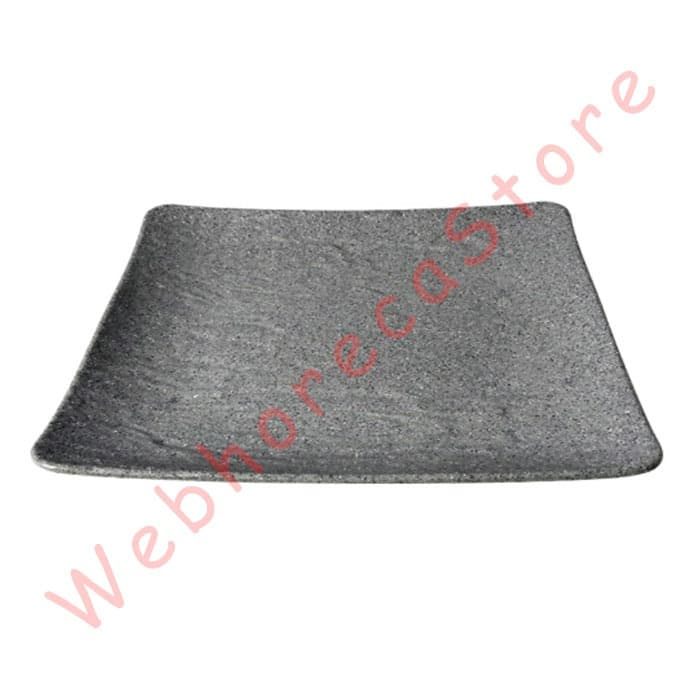 Square Plate Stone Grey 9" / Piring Segi 23cm Melamine P6909A