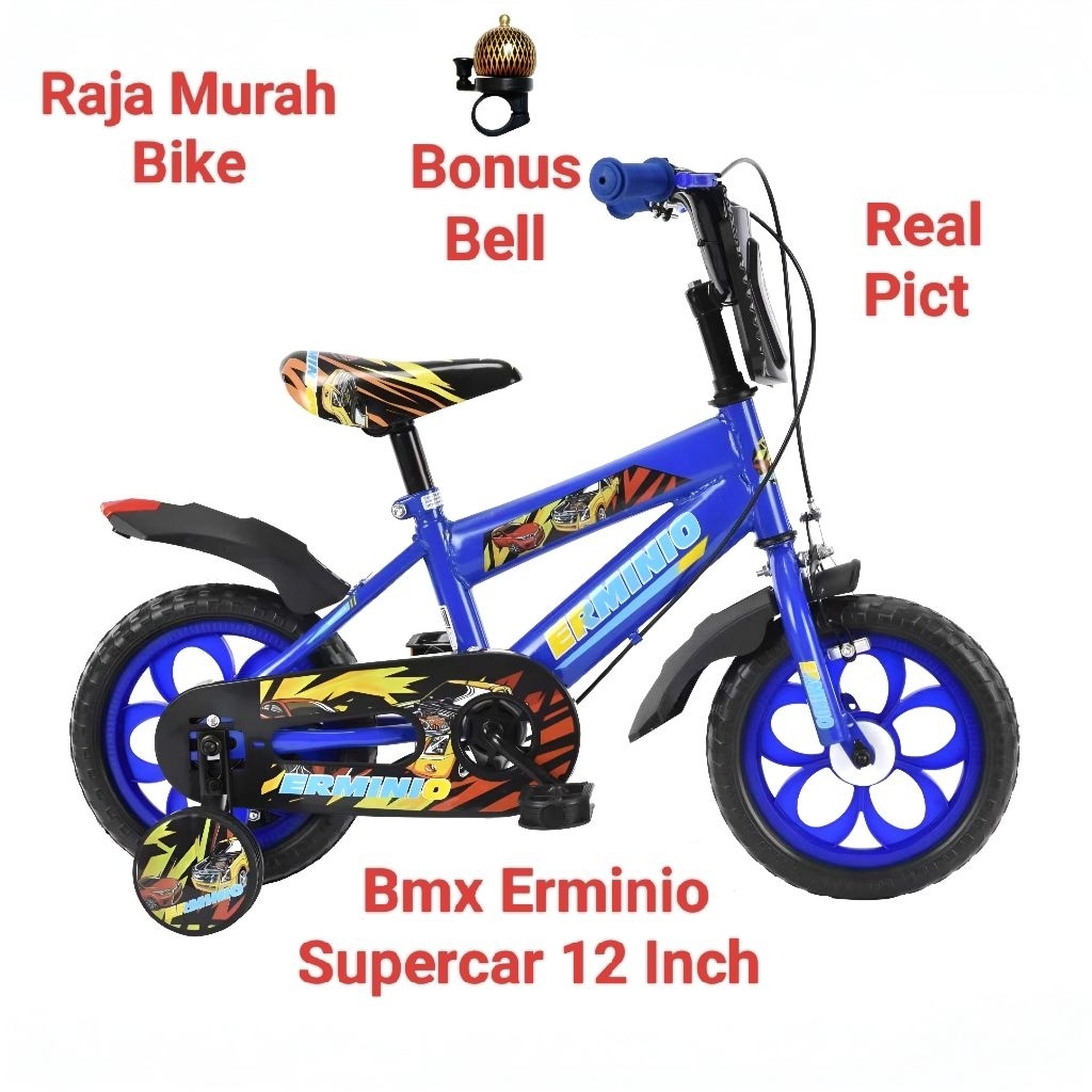 Sepeda anak bmx erminio Supercar 12 inch sepeda anak laki laki bmx 12 inch erminio