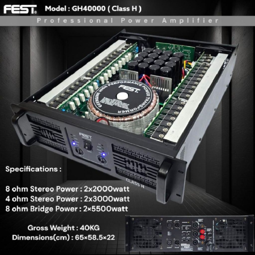 Power amplifier Fest GH 40000 original class H 2x2000watt | MELODY CLASSIC