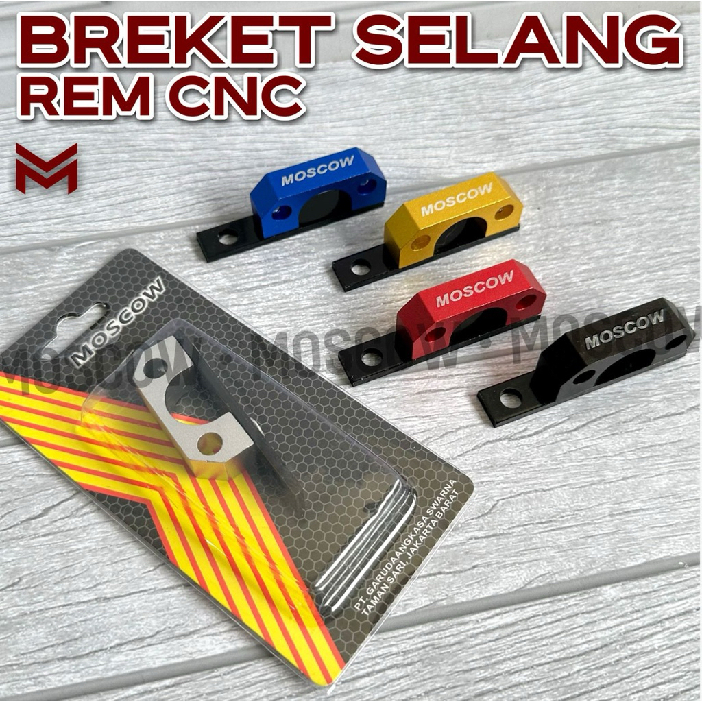 KLEMAN SELANG REM DEPAN BREKET SELANG REM BRARCKET SELANG REM ASLI CNC PREMIUM MERK MOSCOW UNIVERSAL