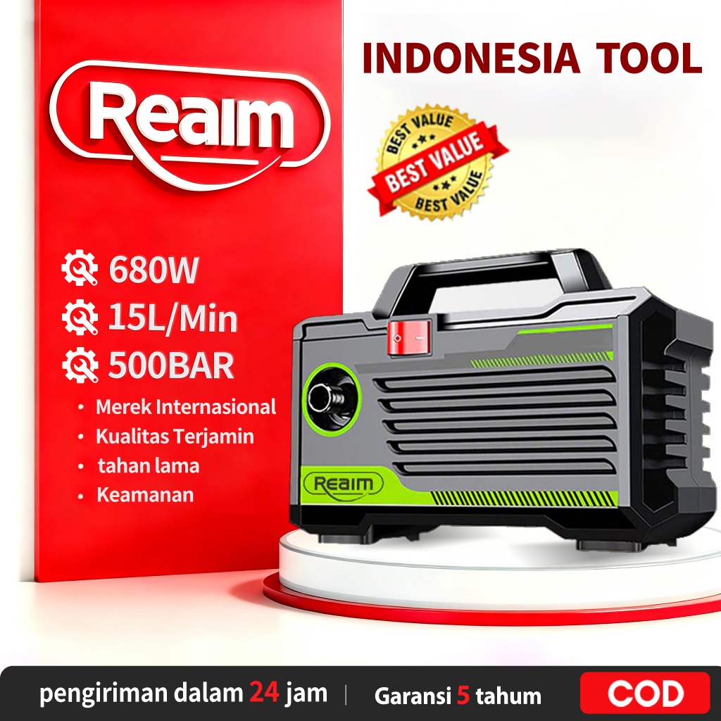 Reaim Jet Cleaner 680W Semprotan Cuci Motor Mesin Cuci Mobil Semprotan Kencang Alat Cuci Motor Mesin