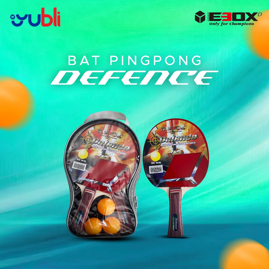 YuBli | BAT PINGPONG  | BAT TENIS MEJA EBOX DEFENCE SET | ORIGINAL 100%