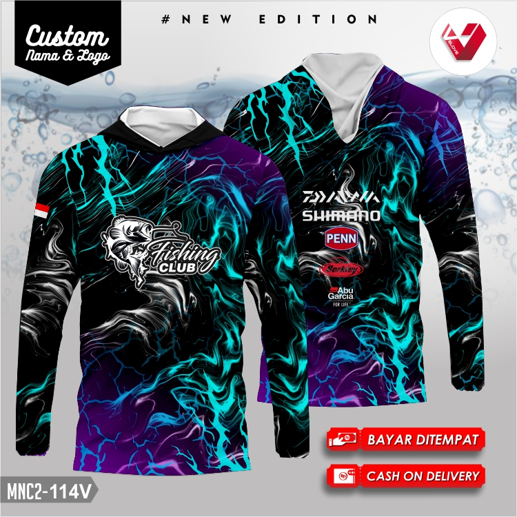 Baju Jersey Mancing / Kaos Fishing / Baju Fishing Mania / Mancing Club FullPrint GRATIS NAMA & LOGO.