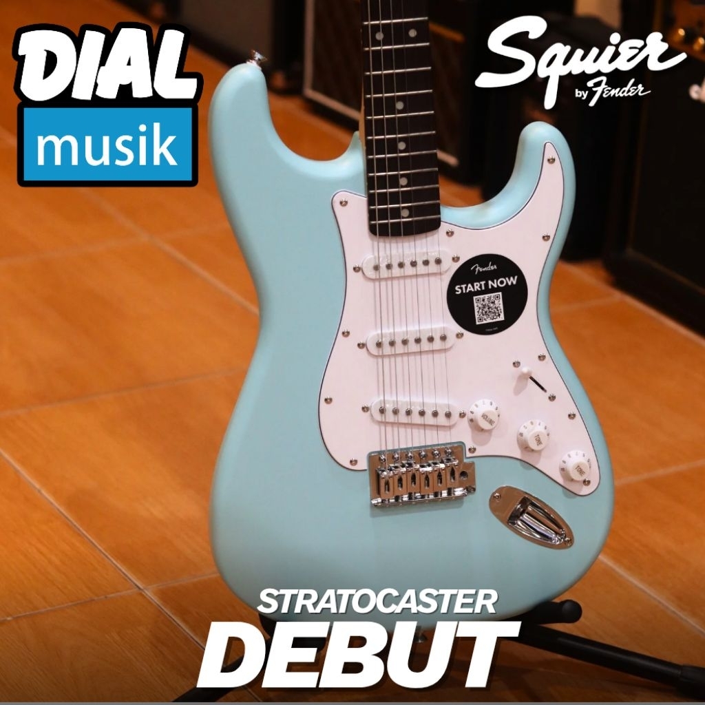 Squier Debut Series Stratocaster LTD Electric Guitar Daphne Blue - Gitar Elektrik Squier Original / 