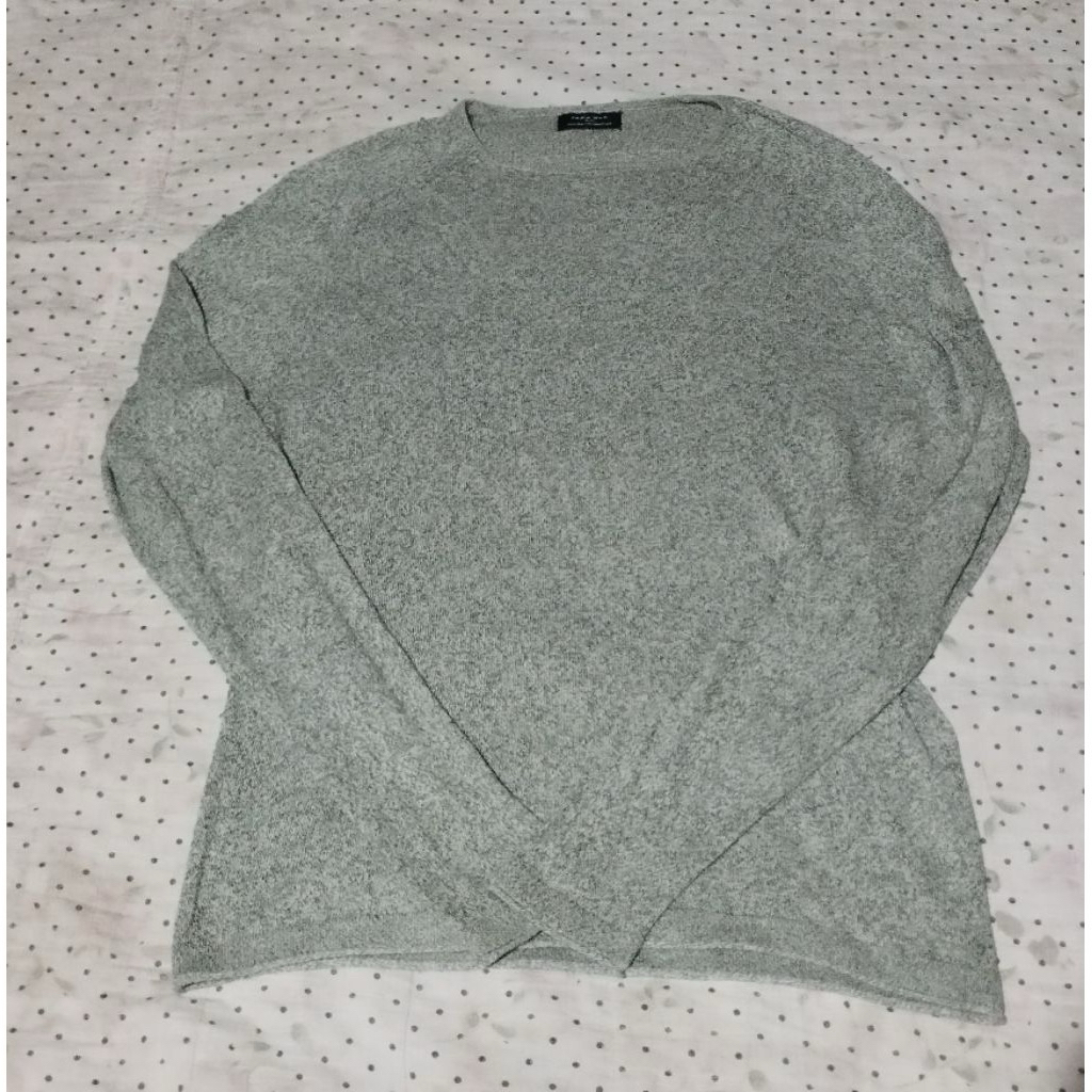 sweater pria zara misty grey rajut size M