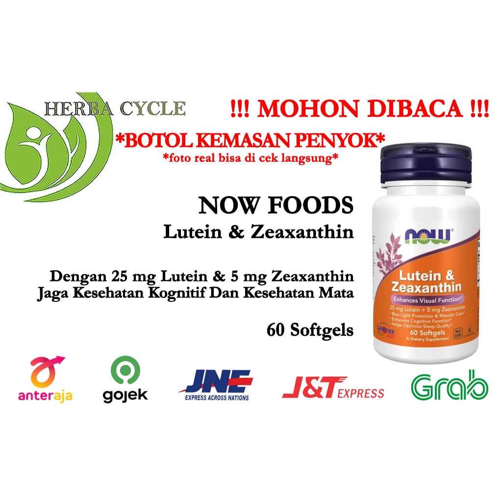Now Food Lutein & Zeaxanthin 60 Softgels Now Lutein Zeaxanthin Kesehatan Makula Mata ORI USA