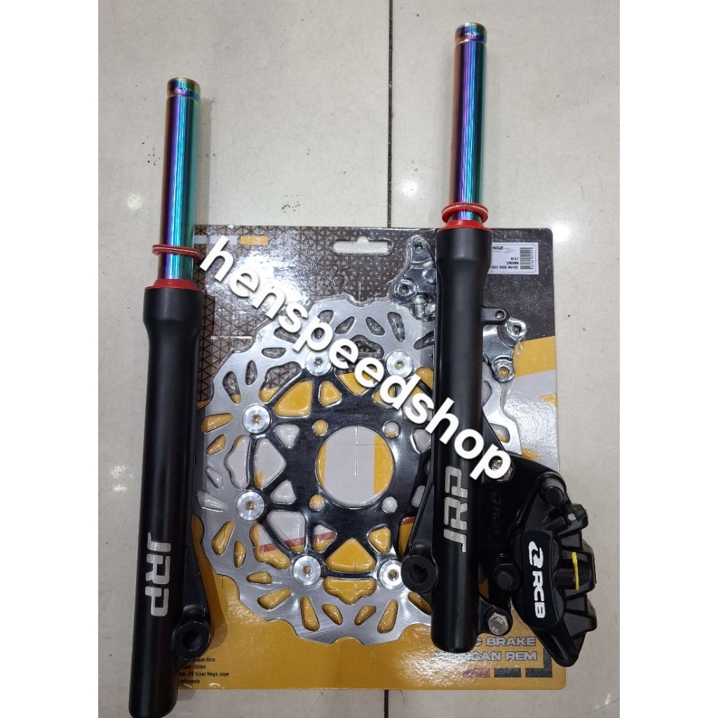 paket kaliper rcb e series shock depan jrp piringan mos260mm beat#vario125#scoopy