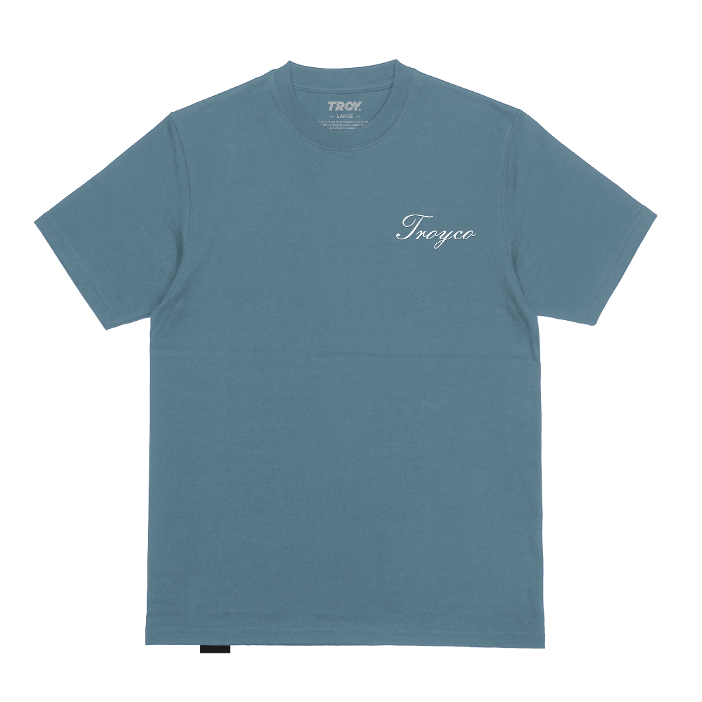 Troy Company Tshirt Mineral Blue Almost Ruined - Kaos Lengan Pendek Kaos Biru Mineral MTD 3474
