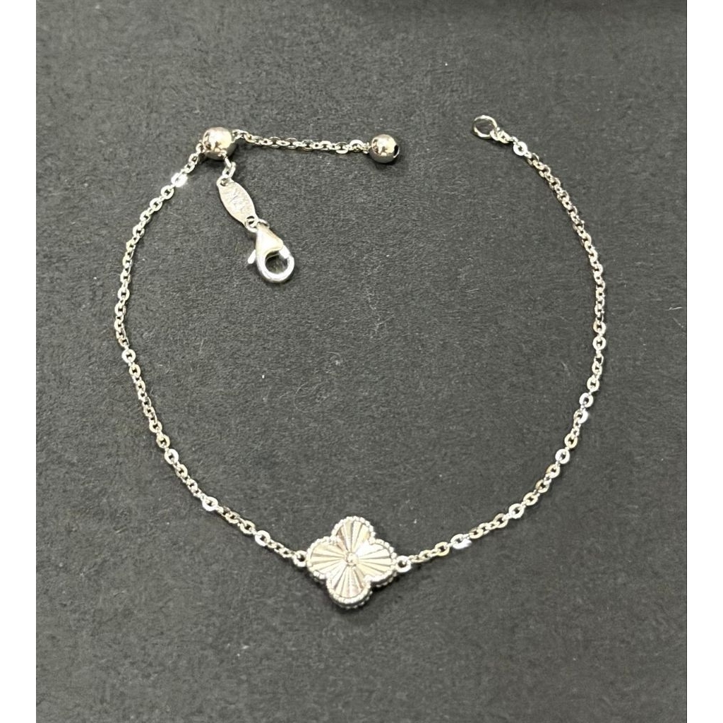 Gelang Rantai Emas putih Alhambra Variasi Serut kadar 17k Rose Gold