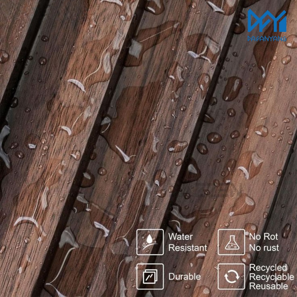 Golden [3Meter X 16 Cm] Wood Wall Panel Wpc Gw-Fa Best Quality Kisi Kisi Kayu Wpc Wall Panel