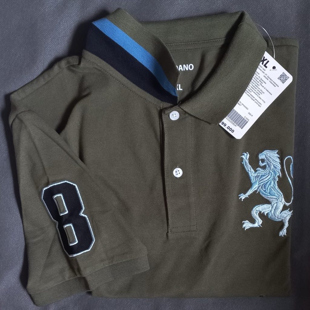 GIORDANO POLO LION 3D UNISEX ORIGINAL .NEW  | GIORDANO POLO LION 3D PRIA WANITA ORIGINAL