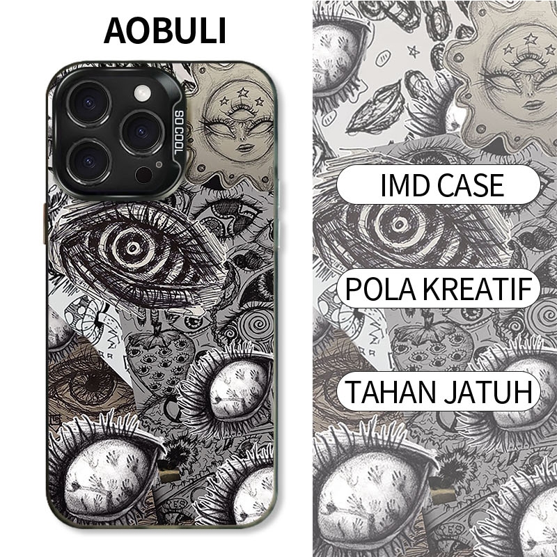 AOBULI Premium black Funny Lucu Aesthetic Shockproof Case Untuk Realme 14 13 12 11 10 9 8 7 6 5 3 Pr