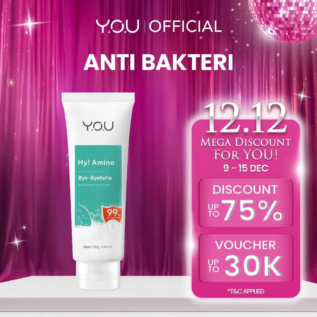 YOU Hy! Amino Bye-Byeteria Anti Bacterial Facial Wash Sabun Pembersih Wajah Hyaluronic Acid
