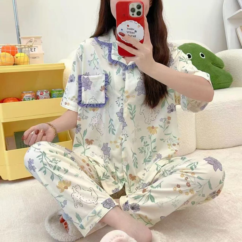 CPKCDWS. 1202 [BISA COD] PIYAMA WANITA IMPORT CP KANCING BAHAN KATUN ORGANIK PREMIUM BY LEISURE WEAR