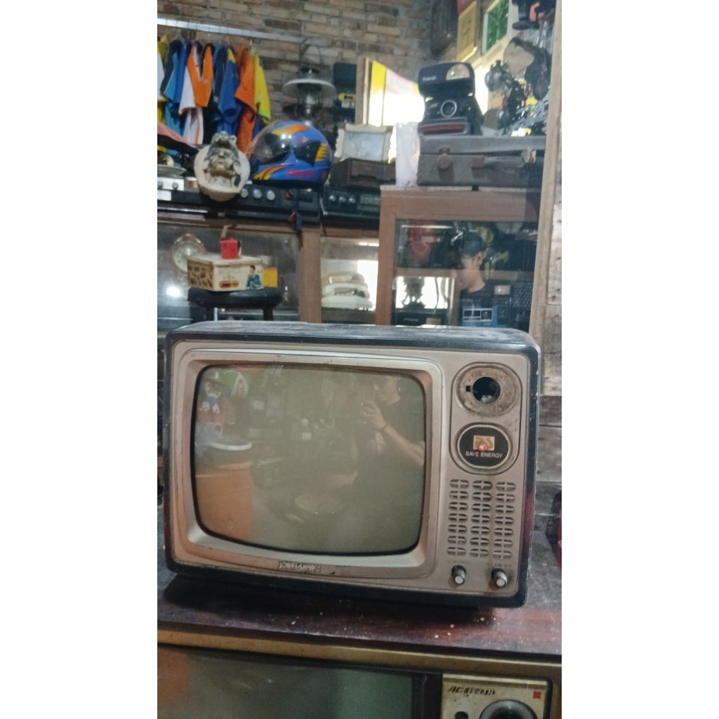 Tv national 445k jadul antik kuno lawas vintage display anggap mati