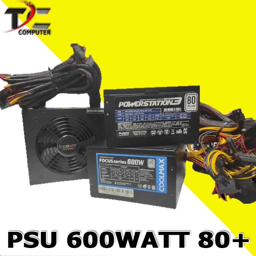 Power Supply PSU PC / Gaming PSU 600W 600Watt 80 + Merk Campur