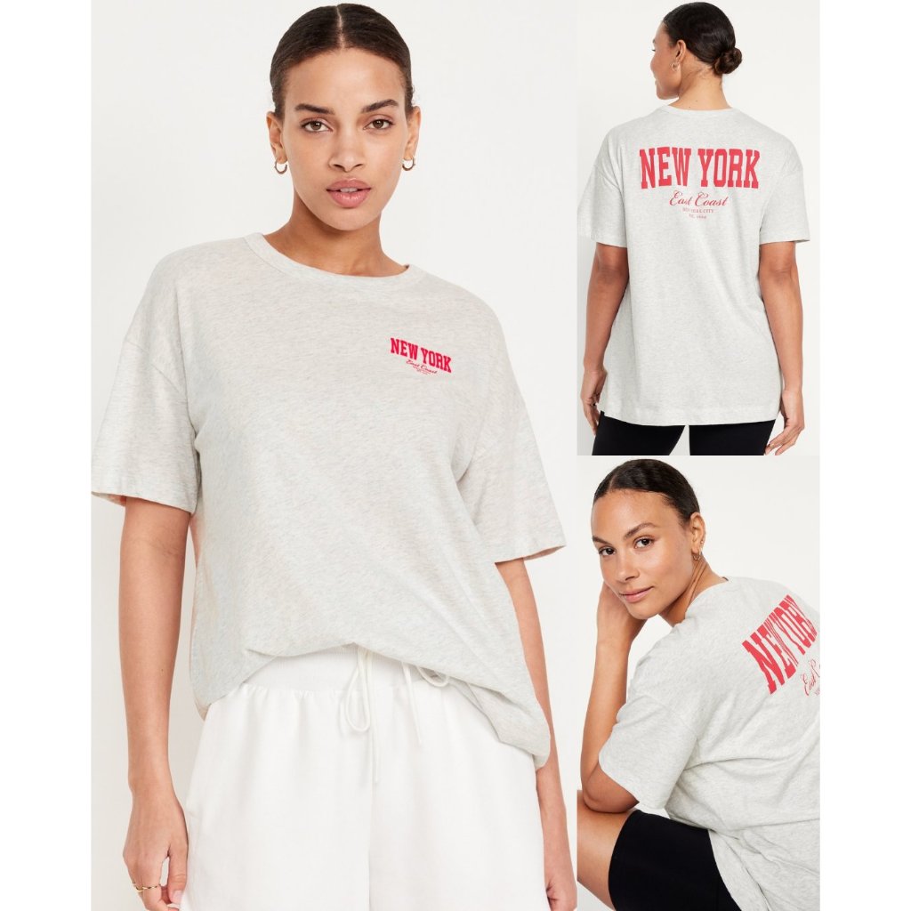 Kaos Lengan Pendek Oversize Wanita Bahan Katun Adem | Oversized EveryWear Graphic Tunic T-Shirt - OL