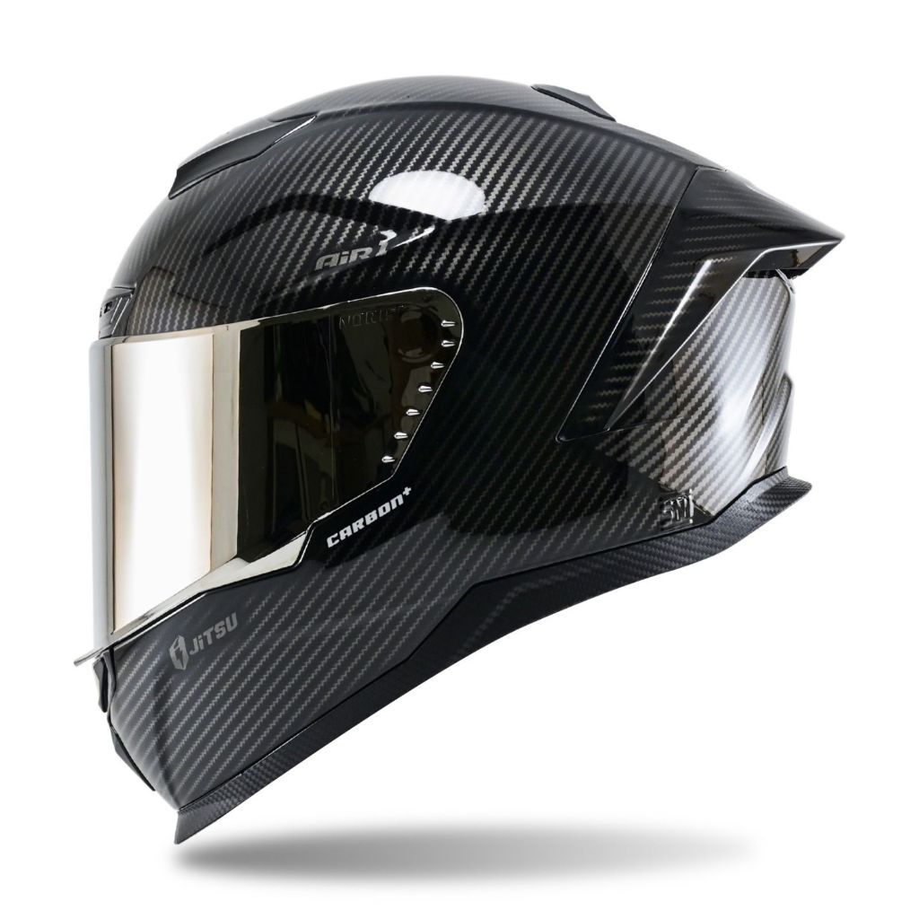 Full Face Helm Jitsu Air 1 Motif Carbon Visor Silver Terbaru