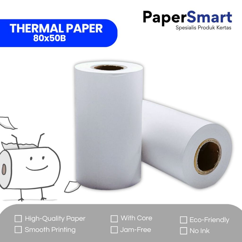 Thermal Paper 80x50B / Kertas Struk Roll / Kertas Thermal Roll 80 x 50 / Kertas SPBU / Kertas EDC