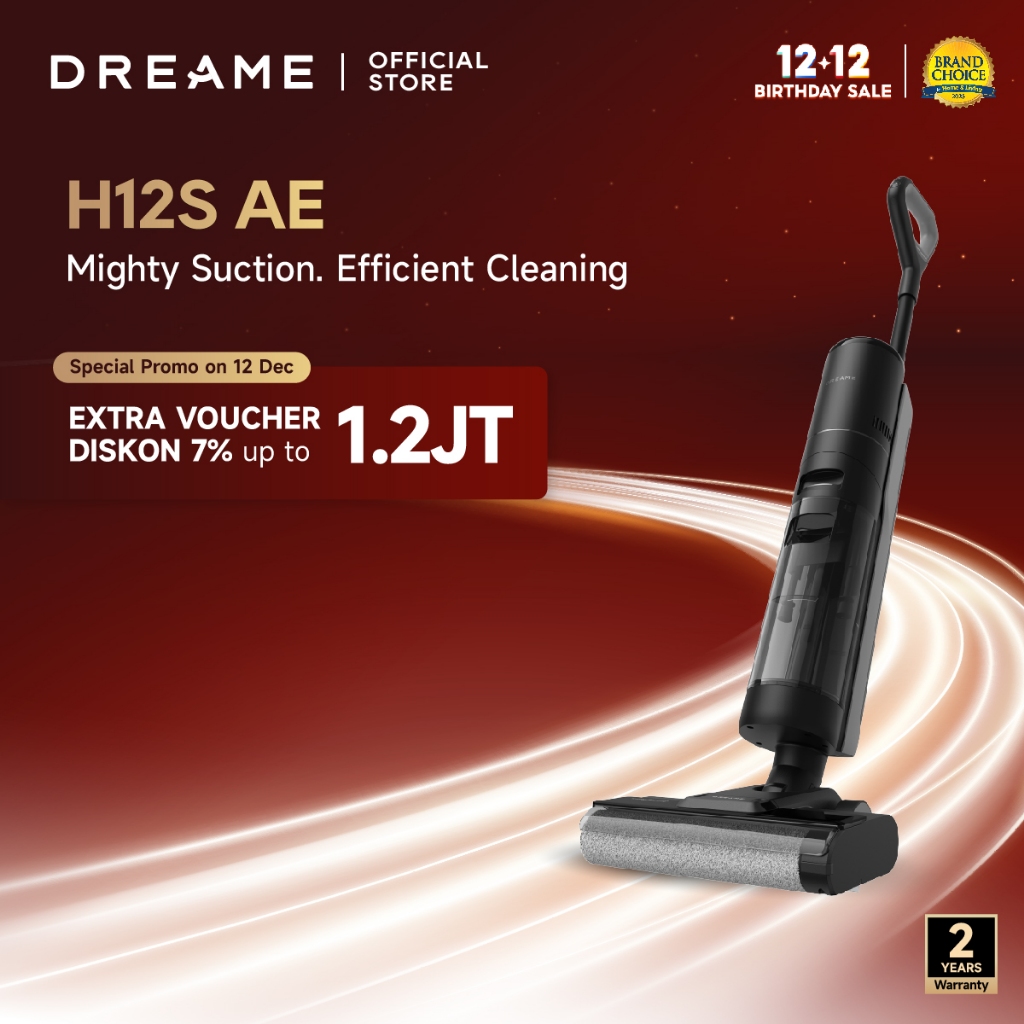Dreame H12S AE Wet and Dry Cordless Vacuum | Edge Cleaning | Mess Detection | 16K Pa Suction | Self 