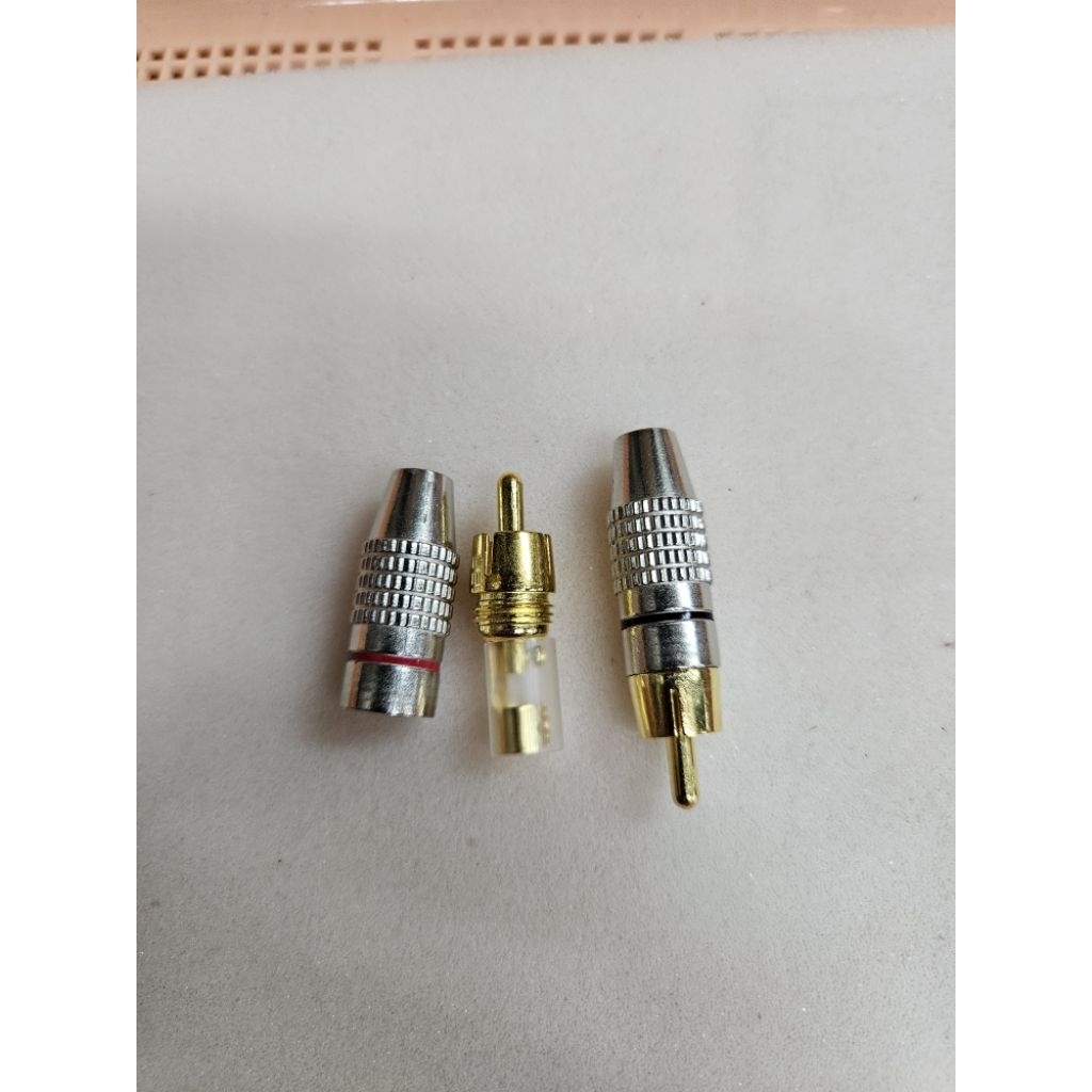 JACK RCA / JEK RCA GOLD METAL SILVER GRIP / JECK RCA JAGUNG / JACK AUDIO BAGUS ORIGINAL harga 1set