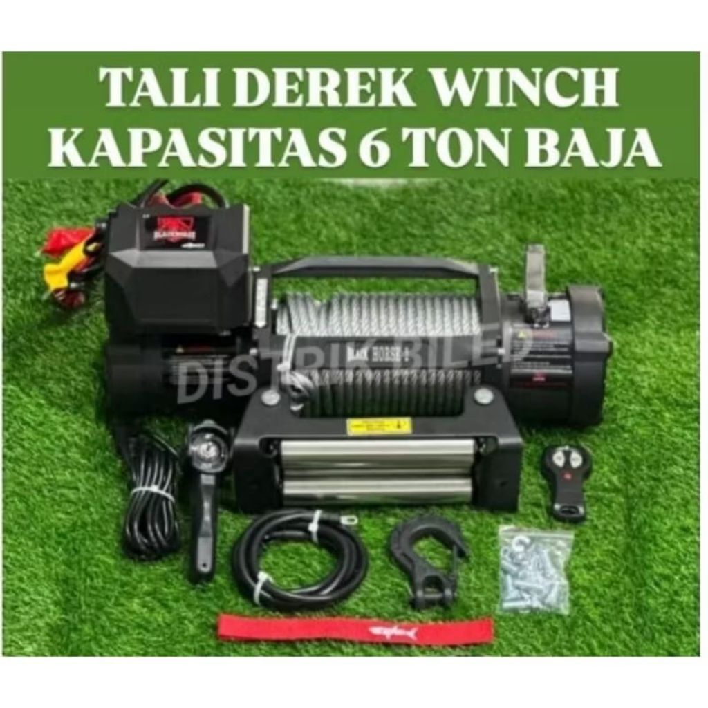 WINCH BLACK HORSE 13000 LBS 6 TON GEN 2 SLING BAJA WINCH OFFROAD TALI DEREK MOBIL TALI WINCH