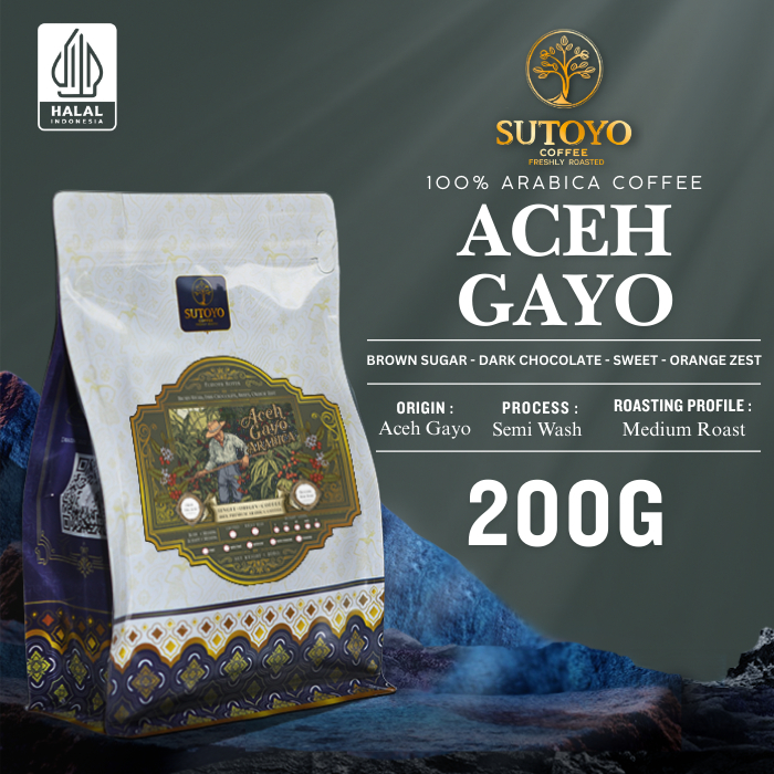 SUTOYO COFFEE – Kopi Arabika Aceh Gayo 200 Gram by Sutoyo Coffee | Single Origin | Roast Beans