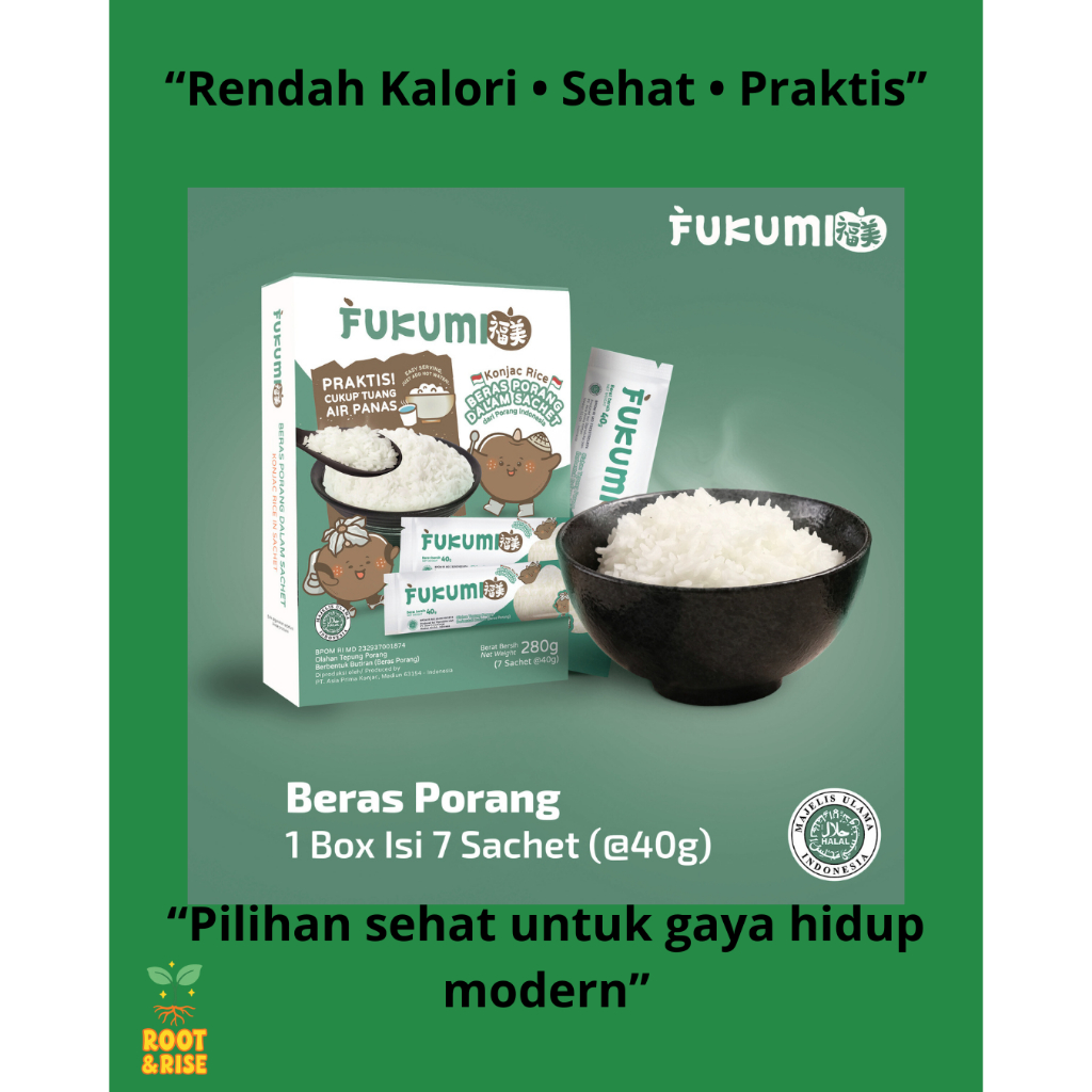 Fukumi Beras Porang Sachet 40gr Diet Nasi Shirataki