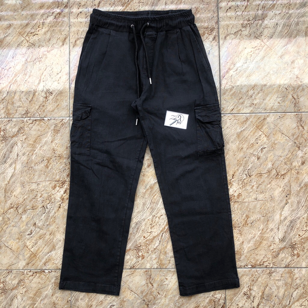 CELANA PANJANG CARGO ASNOFIT SLIM HITAM
